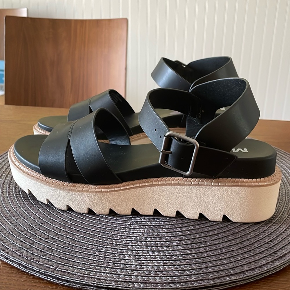 Nearly new Mia black sandals